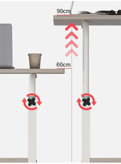 Kuber Industries Ergonomic Manual Height Adjustable Table for Work & Study with Wheels | Multifnctional Portable Standing Desk & Laptop Tables for Work from Home & Office | LF180BLK-Black