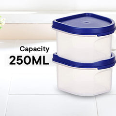Kuber Industries Storage Utility Container|Plastic Unbreakable Food Storage Jar|Leak Roof,BPA Free Food Kitchen Organizer With Lid,250 ML,Set Of 6 (White) (Pack Of 5)