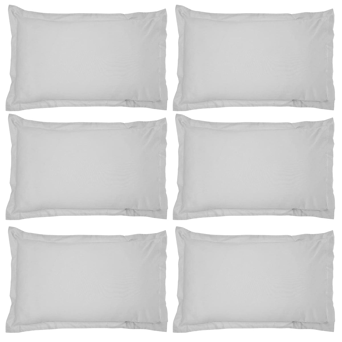 Kuber Industries Breathable & Soft Cotton Pillow Cover for Sofa, Couch, Bed - 29x20 Inch, Set of 6 (White)