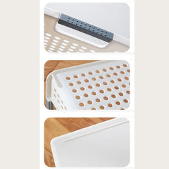 Urbane Home Shelf Baskets 17.5 cm Height | Plastic Storage Basket for Kitchen Fruits Vegetables Toys | Multipurpose Utlility | Attractive Design | White