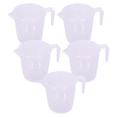Heart Home Bathroom Mug | Plastic Bath Mug for Bathroom | Bath Mug | Mug for Bathroom | Mug for Toilet | Washroom Jug | 111 Bath Mug | 1 LTR | Pack of 5 | Transparent