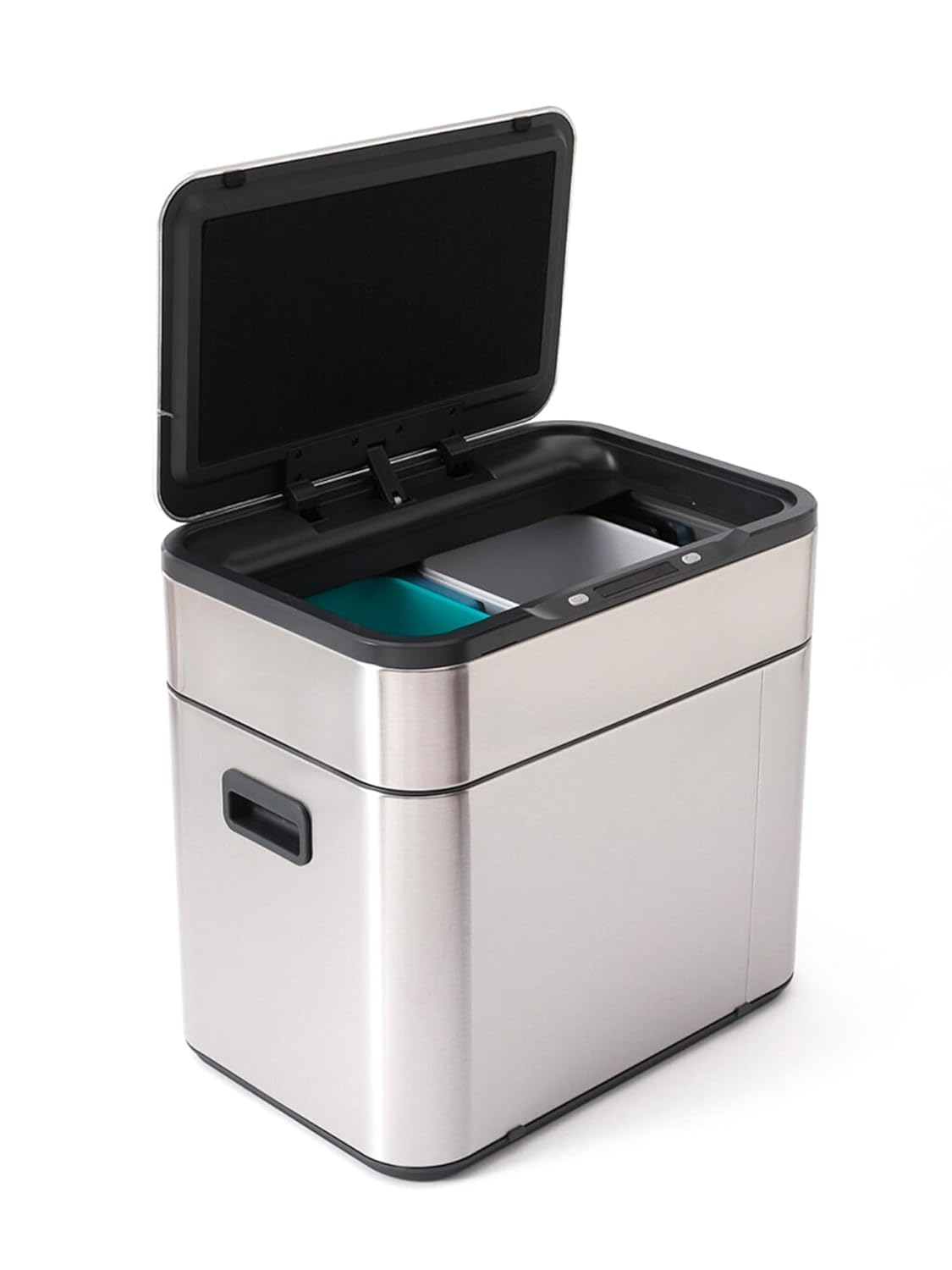 Urbane Home Sensor Dustbin | Dual Compartment Sensor Dustbin | Touchless Trash Can | Smart Dustbin for Bedroom-Office-Living Room | 2 Removable Bucket Can | YW-5511 | 9 LTR | Silver