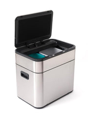 Urbane Home Sensor Dustbin | Dual Compartment Sensor Dustbin | Touchless Trash Can | Smart Dustbin for Bedroom-Office-Living Room | 2 Removable Bucket Can | YW-5511 | 9 LTR | Silver