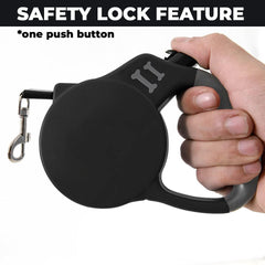 Homestic Retractable Dog Leash|One Button Break with Safety Lock|Automatic & Non-Slip Handle|Soft Padded Handle for Comfortable Grip|Pet Training & Walking Accessory|Black