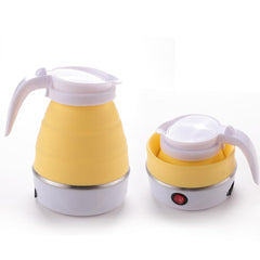 Homestic Foldable Electric Kettle 600 ML | Silicone Body With 304-Stainless Steel Base | Leak Proof Design | Multipurpose Portable Electric Kettle for Travel, Office & Home | 600W | Yellow