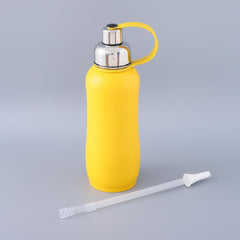 Kuber Industries Vacuum Insulated Water Bottle| Stainless Steel Sipper Water Bottle | Hot & Cold Water Bottle | Leakproof, BPA Free, Rustproof | 750 ML | Yellow