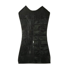 Kuber Industries Fabric 2 Pieces Double Sided Dress Style Hanging Organizer for Jewellery and Makeup Accessories Organizer (Black & Pink) -CTKTC034762