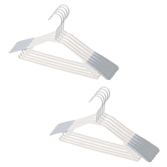 Kuber IndustriesPP Cloth Hanger Set of 10 with Zinc Plated Steel Hook (Grey)