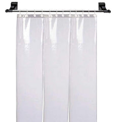 Heart Home 0.50mm 3 Strips Stain Resistant, Waterproof PVC Shower/AC Curtain, 7 Feet (Tranasparent) 52HH3905