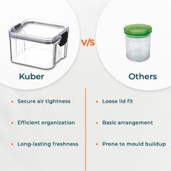 Kuber Industries Extra Small Refrigerator Storage Crisper/Fridge Container with Airtight Lid-Pack of 4 (Transparent)