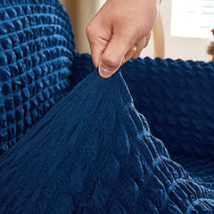 Kuber Industries Pack of 4 Sofa Cover | Two-Seater Sofa Cover | Sofa Chair Cover | Couch Cover for Hall | Universal Sofa Slipcover | Elastic Spandex Sofa Cover for Living Room | TSSC002 | Dark Blue