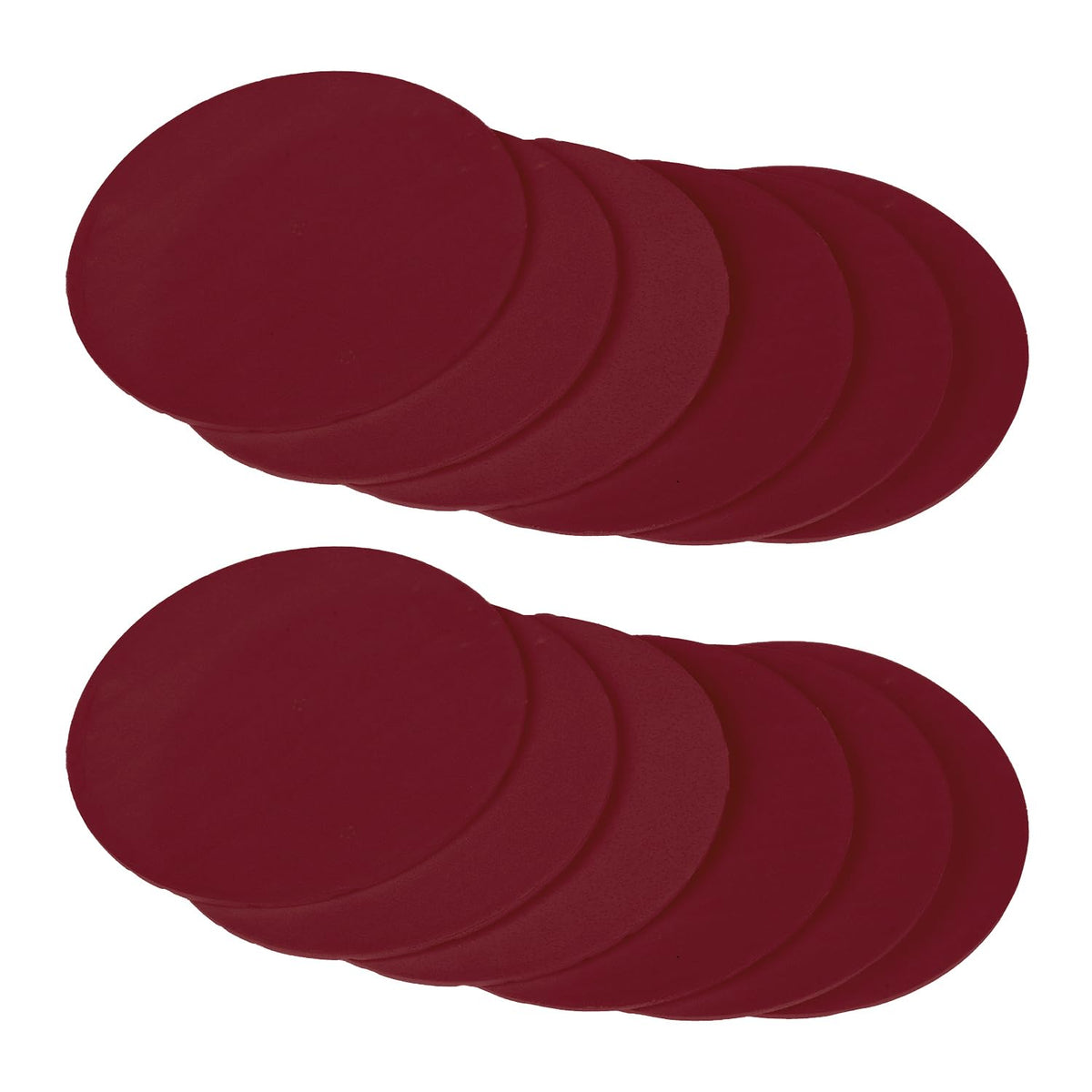 Kuber Industries Coaster | Round Drink Coasters | Foam Tea Coasters for Kitchen | Coasters for Dining Table | Office Desk Coasters | Lining Round Coaster | 12 Piece Set | Red