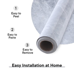 Kuber PET Wallpaper for Walls and Furniture of Living Room, and Bedroom I Self-Adhesive, Oilproof, and Waterproof I DIY Marble Design Wall Sticker I Pack of 1 Roll, 60cmx300cm