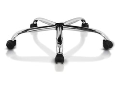 Kuber Industries Ergonomic Revolving Chair Base with Wheels | Office Rolling Chair Spare Parts | Alloy Steel Chair Chrome Base with Swivel Chair Wheels | Revolving Chair Leg with Casters | Silver
