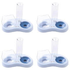 Kuber Industries Animal Feeding Plastic 2 in 1 Pet Bowls | Cat & Dog Bowl | Small/Medium Size Pet Feeding Bowl | Non-Toxic & 100% Safe for Pets (Pack of 4) | Blue