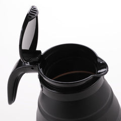 Kuber Industries Foldable Electric Kettle 600 ML | Silicone Body With 304-Stainless Steel Base | Leak Proof Design | Multipurpose Portable Electric Kettle for Travel, Office & Home | 600W | Black