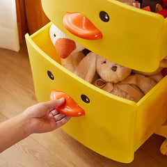 Homestic (Pack of 1) Duck Storage Rack | Large Capacity Trolley Rack For Living Room | Storage Rack For Books | Multipurpose Storage Trolley with Drawers & Wheels For Toys | 518-1 | Yellow