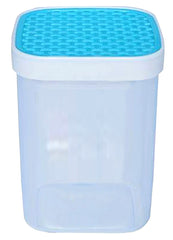 Kuber Industries Check Deisgn Lid Food Grade BPA Free Plastic Kitchen Container Set,1500ml, Set of 9 (Blue)