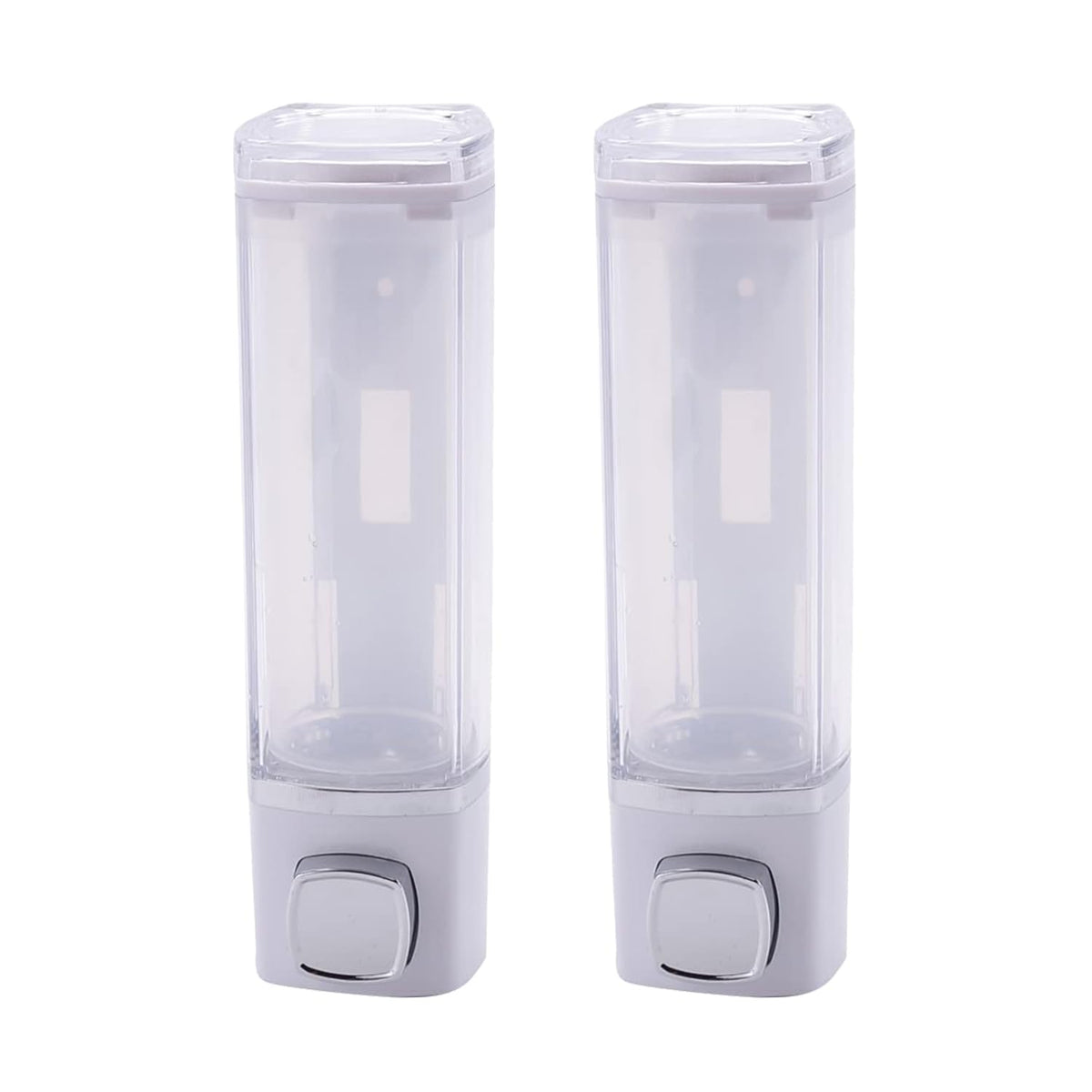 Kuber Industries Manual Shampoo & Soap Dispenser | Wall Mounted | Soap Dispenser for Kitchen & Bathroom | Refillable, Lightweight & Durable | Easy to Clean | White (Pack of 2)