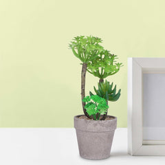 Kuber Industries Artificial Plants for Home Décor|Natural Looking Indoor Fake Plants with Pot|Artificial Flowers for Decoration-Pack of 2 (Green)
