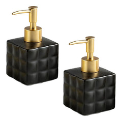 Kuber Industries Liquid Soap Dispenser | Handwash Soap Dispenser | Soap Dispenser for Wash Basin | Shampoo Dispenser Bottle | Bathroom Dispenser Bottle | Pack of 2 | 220 ml | Black
