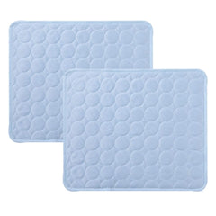 Kuber Industries Rectangular Dog & Cat Bed|Premium Cool Ice Silk Polyester With Bottom Mesh|MultiUtility Self-Cooling Pad For Dog & Cat|Light-weight & Durable Dog Bed|ZQCJ001LB-S|Light Blue(Pack Of 2)