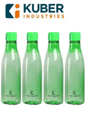 Kuber Industries BPA Free Plastic Water Bottles | Unbreakable, Leak Proof, 100% Food Grade Plastic | For Kids & Adults | Refrigerator Plastic Bottle Set of 4|Green (Pack Of 3)