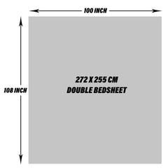 Kuber Industries Double Bedsheet with 2 Pillow Covers | 186 TC Premium Cotton Bedsheet for Double Bed | Bedsheet for Living Room-Home & Hotels | Arabic Beauty Flower Square | 100x108 Inch | Gray