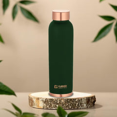 Kuber Industries Copper Water Bottle | BPA Free, Non Toxic | Leakproof, Durable & Lightweight | With Added Health Benefits of Copper | Ergonomic Design & Easy to Clean | Green| 950 ml (Pack Of 5)