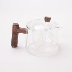 Homestic 520ml Glass Jug with Bamboo Lid, Leakproof & Heat Resistant | Pitcher for Water Juice Iced Coffee Brew Tea Cold Drinks Lemonade | Housewarming Gift | Transparent Serviceware Jug