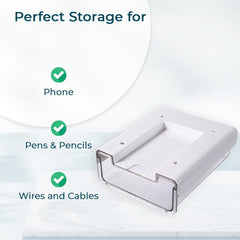 Kuber Industries Bottom Layer Large Drawer Storage Box|Plastic Cabinet Box For Storage|Pack of 6|White