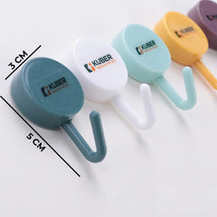 Kuber Industries Sticky Hooks For Wall|Durable & Rust-Proof|Self Adhesive Hook For Easy Installation|Multi-Purpose Wall Hooks For Bathroom, Kitchen, Bedroom|Pack of 15|1601|Multicolor