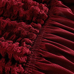 Kuber Industries Pack of 2 Sofa Cover | Single Seater Sofa Cover | Sofa Chair Cover | Couch Cover for Hall | Universal Sofa Slipcover | Elastic Spandex Sofa Cover for Living Room | OSSC006 | Wine Red