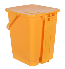 Kuber Industries Square Premium Plastic Pedal Dustbin with Lid for Home/Kitchen/Office 10 Ltr (Black & Yellow)-Pack of 2