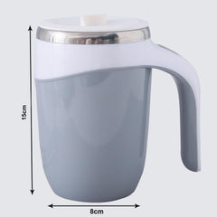 Kuber Industries Anti-Fall Insulated Coffee Tumbler |Suction Bottom | Leak-Proof Stainless Steel Mug|with Lid and Handle | 500 ML | Gray