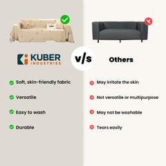 Kuber Industries Decorative Chenille Sofa throw|Throw for Sofa, Bed & Couch|Ideal for Indoor & Outdoor "70x51" Inches-Pack of 5 (Off White)