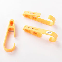 Kuber Industries Multipurpose Bar Hooks & Pins for Laundry, Kitchen, & Wardrobe| ABS|Durable, Strong Grip|Easy to Use | Pack of 15 |Yellow