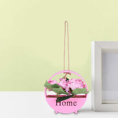 Kuber Industries Hanging Artificial Plants for Home D?cor|Natural Looking Indoor Fake Plants with Pot|Artificial Flowers for Decoration-Pack of 5 (Pink)