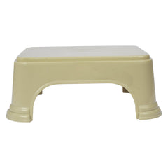 Heart Home Bathroom Stool | Bathroom Plain Square Stool | Plastic Stool For Bathroom | Stool for Kitchen | Bathroom Patla | Support Stool for Bathroom | P6 | Pack of 2 | Beige