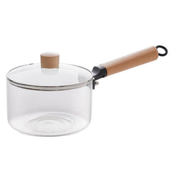 Kuber Industries Borosilicate Glass 1.45L Saucepan with Lid & Handle | Induction Pan Cookware | Handi for Cooking | Microwave Safe | Cooktop for Tea/Milk/Pasta/Noodles/Rice | Transparent