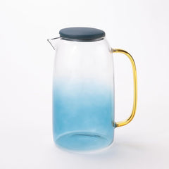Kuber Industries Premium 1.5 LTR Glass Jug with Silicone Lid and Handle | Leakproof Pitcher for Water, Cold Brew, Tea, Iced Coffee, Lemonade | Heat Resistant | Housewarming Gift | Transparent