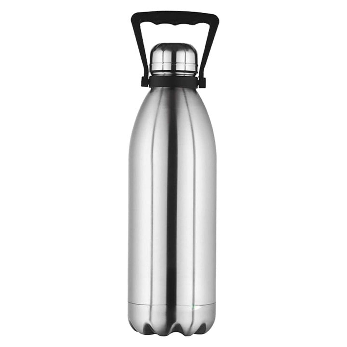 Kuber Industries 1500 ml Flask LeakProof Hot & Cold Stainless Steel Water Bottle with Handle | Shatterproof Insulated Thermos Water Bottle for Adults,Office & Home | Silver