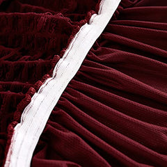 Kuber Industries Pack of 6 Sofa Cover | Two-Seater Sofa Cover | Sofa Chair Cover | Couch Cover for Hall | Universal Sofa Slipcover | Elastic Spandex Sofa Cover for Living Room | TSSC006 | Wine Red