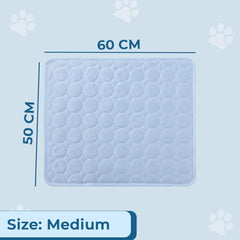 Kuber Industries Rectangular Dog & Cat Bed|Premium Cool Ice Silk Polyester With Bottom Mesh|MultiUtility Self-Cooling Pad For Dog & Cat|Light-weight & Durable Dog Bed|ZQCJ001LB-M|Light Blue(Pack Of 4)