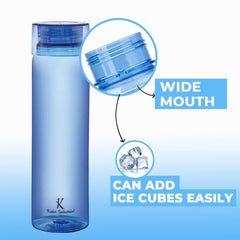 Kuber Industries BPA Free Plastic Water Bottles | Breakproof, Leakproof, Food Grade PET Bottles | Water Bottle for Kids & Adults | Plastic Bottle Set of 4 |Blue (Pack of 3)
