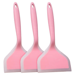 Heart Home Turner | Silicone Wide Spatula Turner | Spatulas Turner for Nonstick Cookware | Omelette Turner for Cooking | Kitchen Turners | New Big Spatula | Pack of 3 | Pink