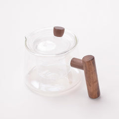 Homestic 520ml Glass Jug with Bamboo Lid, Leakproof & Heat Resistant | Pitcher for Water Juice Iced Coffee Brew Tea Cold Drinks Lemonade | Housewarming Gift | Transparent Serviceware Jug