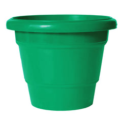 Kuber Industries Solid 2 Layered Plastic Flower Pot|Gamla for Home Decor,Nursery,Balcony,Garden,8"x 6",Pack of 3 (Green & Red & Black)