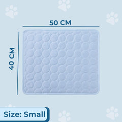 Kuber Industries Pack of 5 Rectangular Dog & Cat Bed|Premium Cool Ice Silk with Polyester with Bottom Mesh|Multi-Utility Self-Cooling Pad for Dog & Cat|Light-Weight & Durable Dog Bed||Light Blue