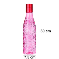 Kuber Industries BPA-Free Plastic Water Bottle|Leak Proof, Firm Grip, 100% Food Grade Plastic Bottles|for Home, Office, & Gym|Unbreakable, Freezer Proof, Fridge Water Bottle|Set of 6|Pink (Pack of 2)